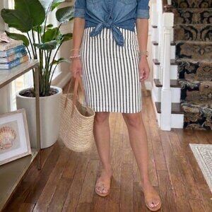 Lularoe Cassie Black + White Stripe Stretch Pencil Skirt Small Classic Workwear